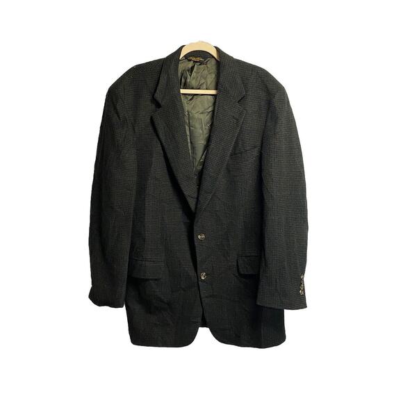 Brooks Brothers Sport Coat Men’s‎ 44L Camelhair Green Houndstooth USA Vintage - Picture 1 of 7